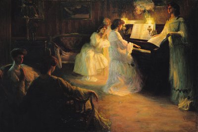 Young Girls at a Piano, 1906 by Gabriel Deluc